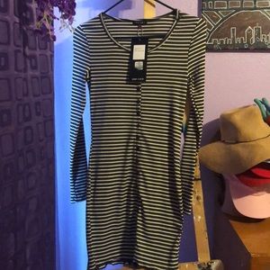 Stripped long sleeve dress